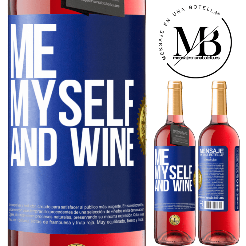 29,95 € Spedizione Gratuita | Vino rosato Edizione ROSÉ Me, myself and wine Etichetta Blu. Etichetta personalizzabile Vino giovane Raccogliere 2023 Tempranillo