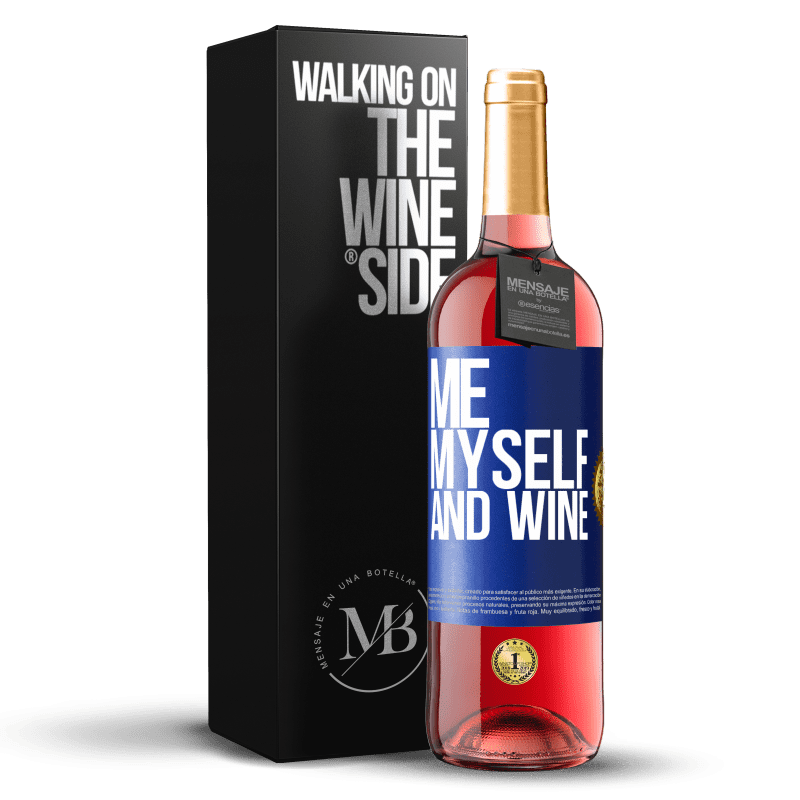 29,95 € Spedizione Gratuita | Vino rosato Edizione ROSÉ Me, myself and wine Etichetta Blu. Etichetta personalizzabile Vino giovane Raccogliere 2024 Tempranillo