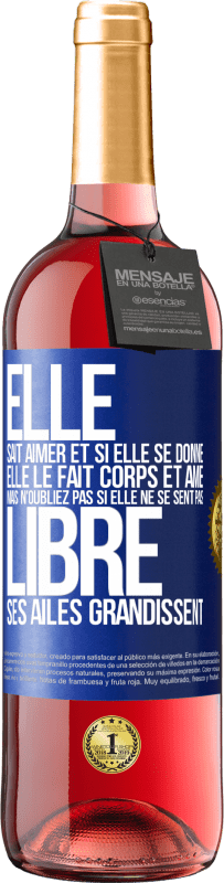 29,95 € Envoi gratuit | Vin rosé Édition ROSÉ Elle sait aimer et si elle se donne, elle le fait corps et âme. Mais n'oubliez pas si elle ne se sent pas libre, ses ailes grand Étiquette Bleue. Étiquette personnalisable Vin jeune Récolte 2025 Tempranillo