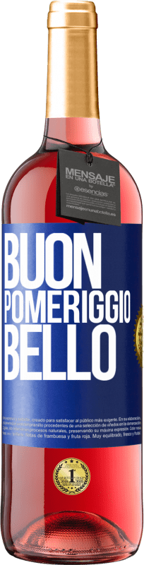 29,95 € Spedizione Gratuita | Vino rosato Edizione ROSÉ Buon pomeriggio, bello Etichetta Blu. Etichetta personalizzabile Vino giovane Raccogliere 2025 Tempranillo