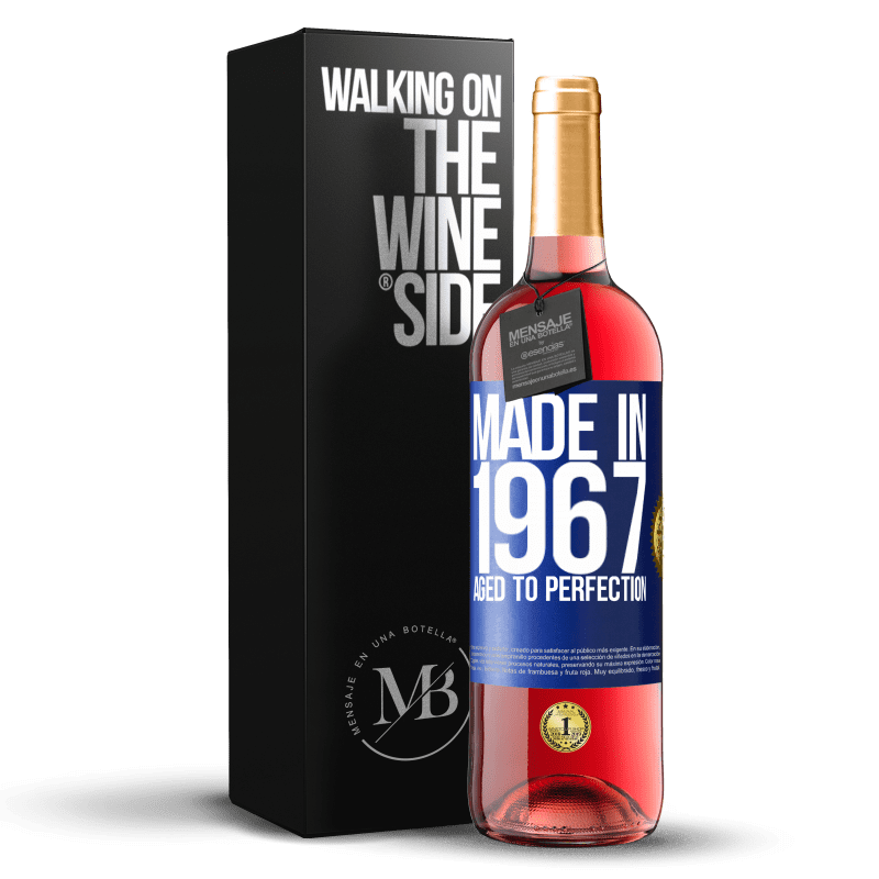 29,95 € Бесплатная доставка | Розовое вино Издание ROSÉ Сделано в 1967 году. В совершенстве Синяя метка. Настраиваемая этикетка Молодое вино Урожай 2024 Tempranillo