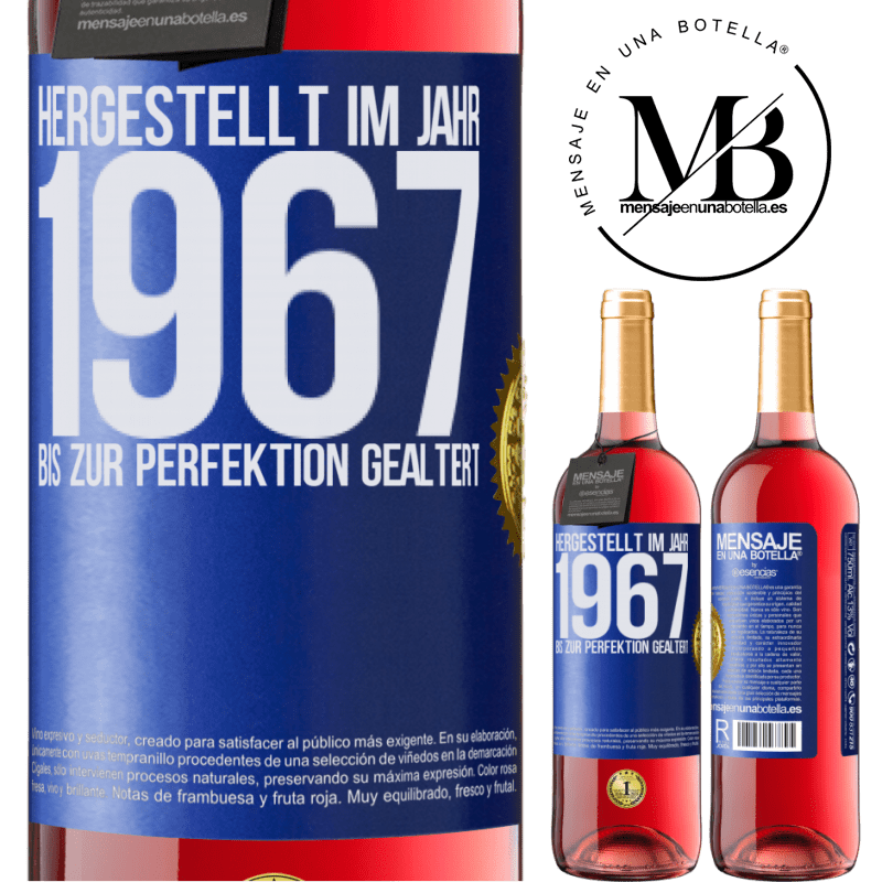 29,95 € Kostenloser Versand | Roséwein ROSÉ Ausgabe Hergestellt im Jahr 1967. Bis zur Perfektion gealtert Blaue Markierung. Anpassbares Etikett Junger Wein Ernte 2024 Tempranillo