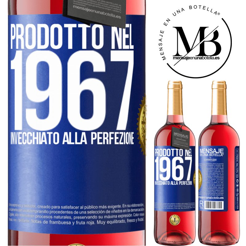 29,95 € Spedizione Gratuita | Vino rosato Edizione ROSÉ Prodotto nel 1967. Invecchiato alla perfezione Etichetta Blu. Etichetta personalizzabile Vino giovane Raccogliere 2024 Tempranillo