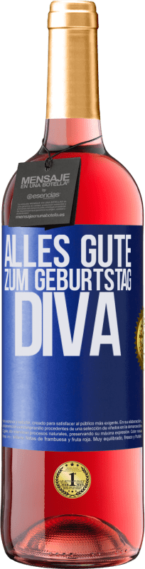 29,95 € | Roséwein ROSÉ Ausgabe Alles Gute zum Geburtstag Diva Blaue Markierung. Anpassbares Etikett Junger Wein Ernte 2025 Tempranillo