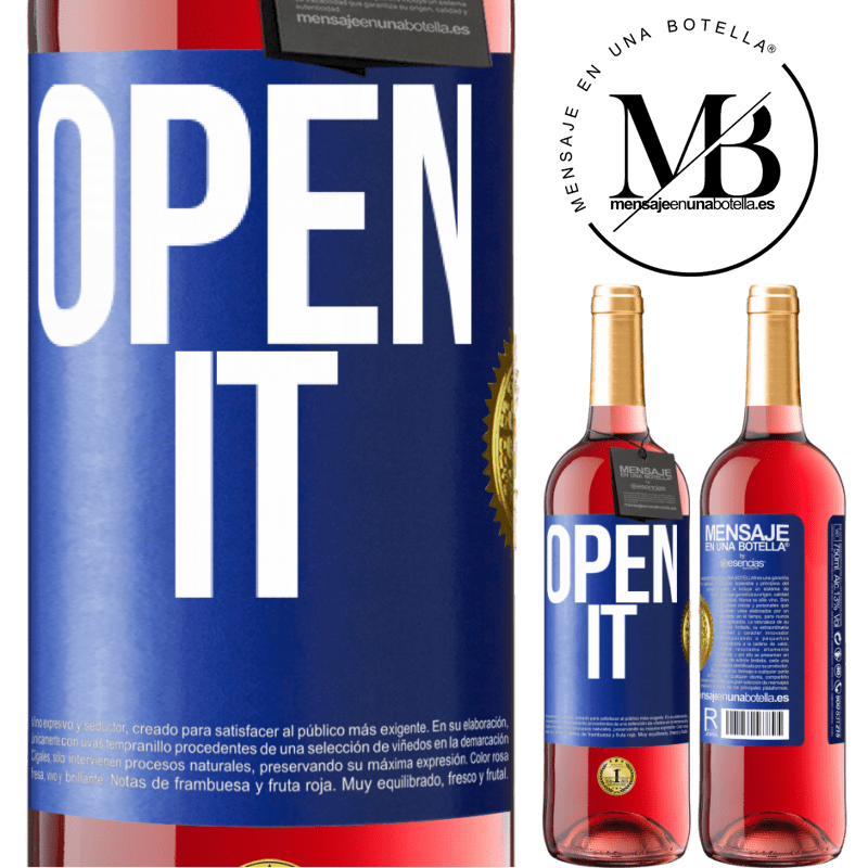24,95 € Free Shipping | Rosé Wine ROSÉ Edition Open it Blue Label. Customizable label Young wine Harvest 2021 Tempranillo