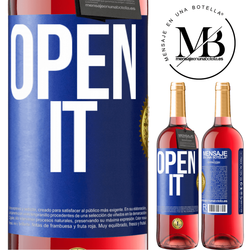 29,95 € Free Shipping | Rosé Wine ROSÉ Edition Open it Blue Label. Customizable label Young wine Harvest 2024 Tempranillo