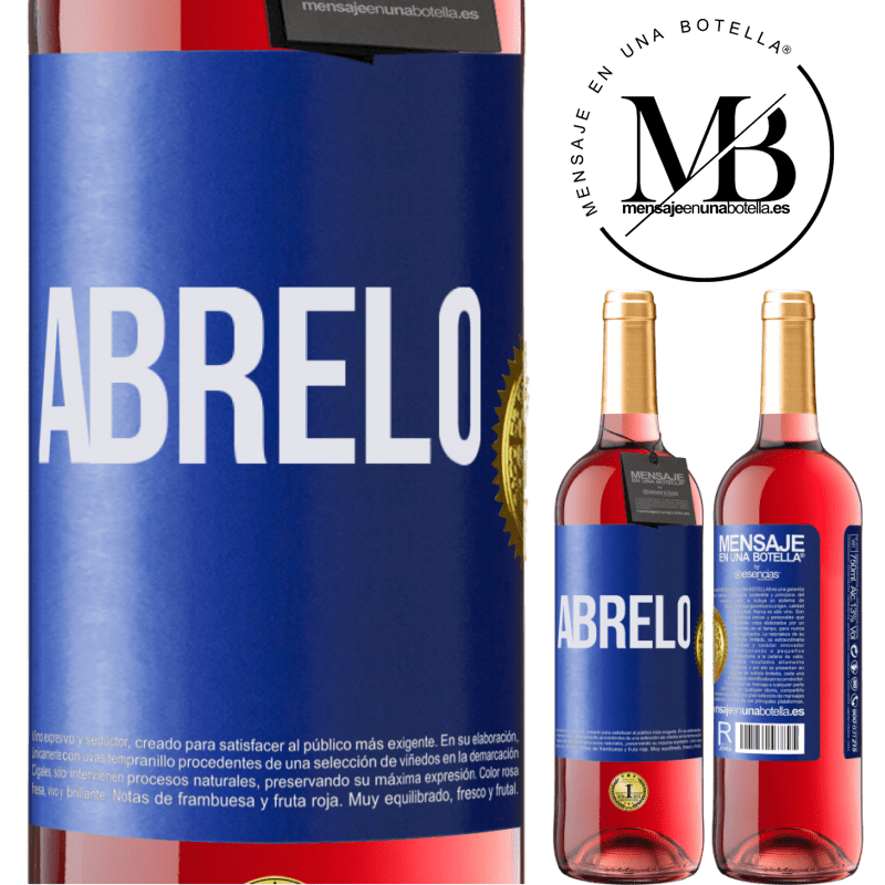 29,95 € Envío gratis | Vino Rosado Edición ROSÉ Ábrelo Etiqueta Azul. Etiqueta personalizable Vino joven Cosecha 2024 Tempranillo