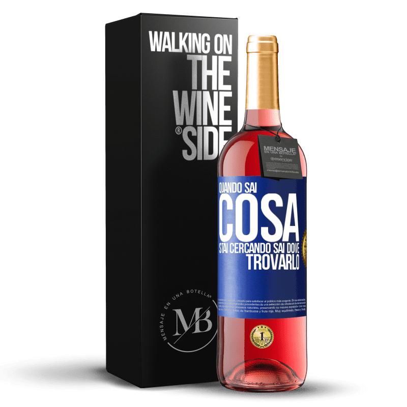 29,95 € Spedizione Gratuita | Vino rosato Edizione ROSÉ Quando sai cosa stai cercando, sai dove trovarlo Etichetta Blu. Etichetta personalizzabile Vino giovane Raccogliere 2025 Tempranillo