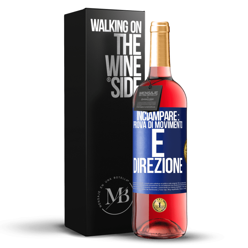 29,95 € Spedizione Gratuita | Vino rosato Edizione ROSÉ Inciampare: prova di movimento e direzione Etichetta Blu. Etichetta personalizzabile Vino giovane Raccogliere 2025 Tempranillo