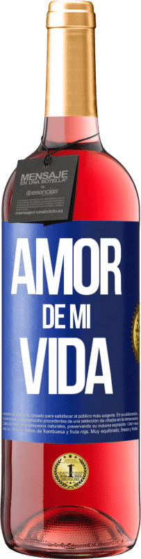 29,95 € | Vino Rosado Edición ROSÉ Amor de mi vida Etiqueta Azul. Etiqueta personalizable Vino joven Cosecha 2024 Tempranillo