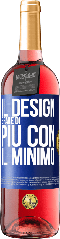 Spedizione Gratuita | Vino rosato Edizione ROSÉ Il design è fare di più con il minimo Etichetta Blu. Etichetta personalizzabile Vino giovane Raccogliere 2023 Tempranillo