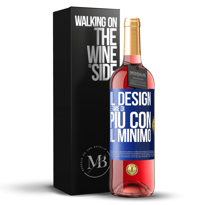 29,95 € Spedizione Gratuita | Vino rosato Edizione ROSÉ Il design è fare di più con il minimo Etichetta Blu. Etichetta personalizzabile Vino giovane Raccogliere 2023 Tempranillo