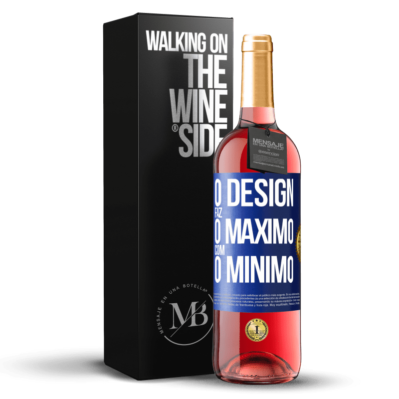 29,95 € Envio grátis | Vinho rosé Edição ROSÉ O design faz o máximo com o mínimo Etiqueta Azul. Etiqueta personalizável Vinho jovem Colheita 2025 Tempranillo