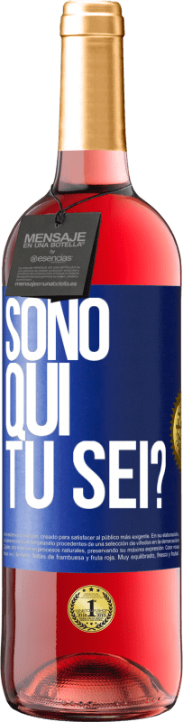 29,95 € Spedizione Gratuita | Vino rosato Edizione ROSÉ Sono qui. Tu sei? Etichetta Blu. Etichetta personalizzabile Vino giovane Raccogliere 2025 Tempranillo