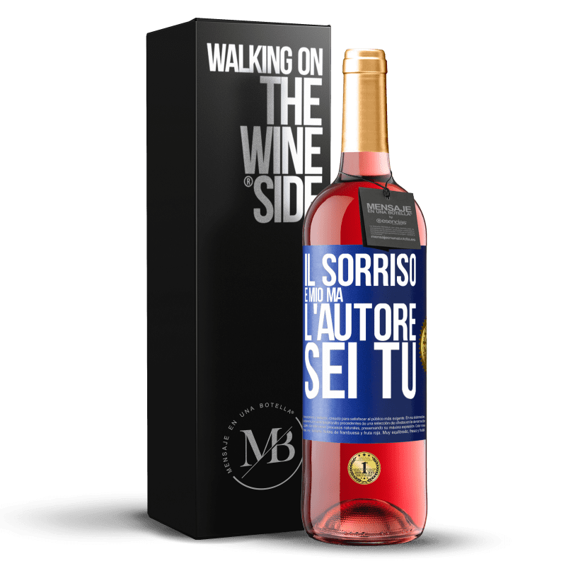 29,95 € Spedizione Gratuita | Vino rosato Edizione ROSÉ Il sorriso è mio, ma l'autore sei tu Etichetta Blu. Etichetta personalizzabile Vino giovane Raccogliere 2023 Tempranillo