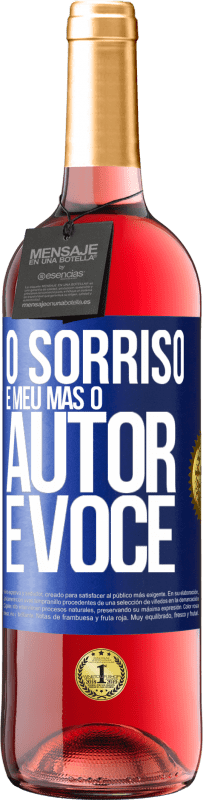 29,95 € Envio grátis | Vinho rosé Edição ROSÉ O sorriso é meu, mas o autor é você Etiqueta Azul. Etiqueta personalizável Vinho jovem Colheita 2025 Tempranillo