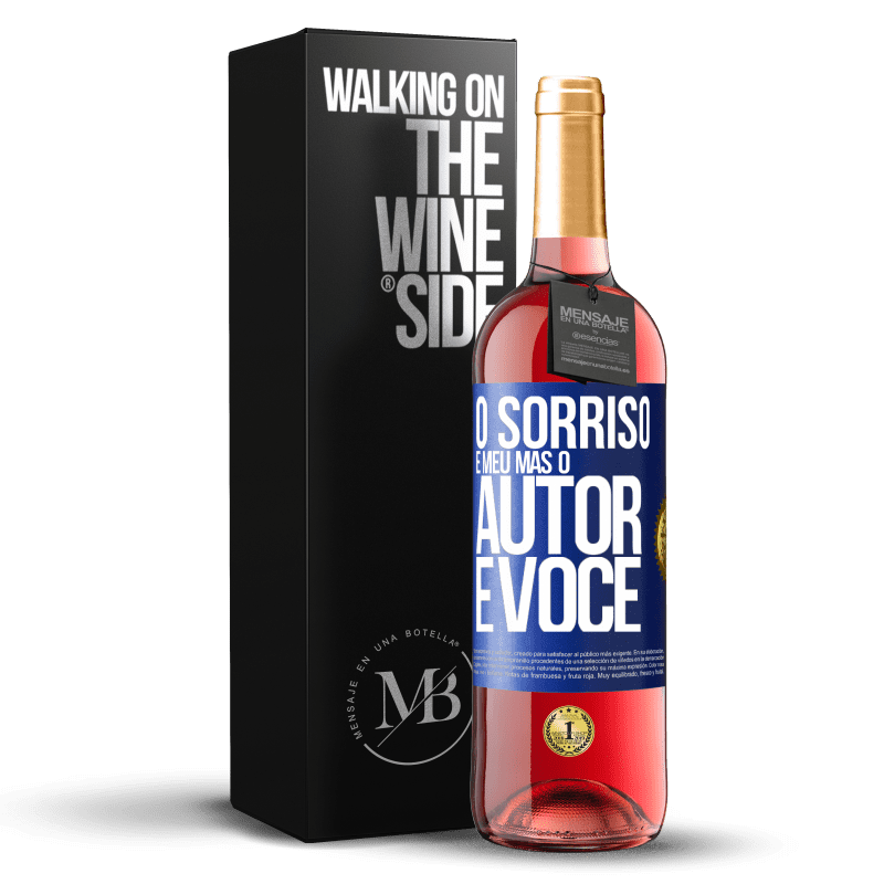 29,95 € Envio grátis | Vinho rosé Edição ROSÉ O sorriso é meu, mas o autor é você Etiqueta Azul. Etiqueta personalizável Vinho jovem Colheita 2025 Tempranillo