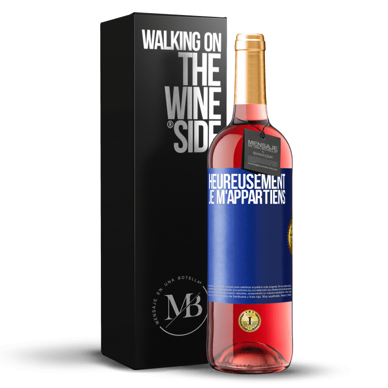 29,95 € Envoi gratuit | Vin rosé Édition ROSÉ Heureusement, je m'appartiens Étiquette Bleue. Étiquette personnalisable Vin jeune Récolte 2023 Tempranillo