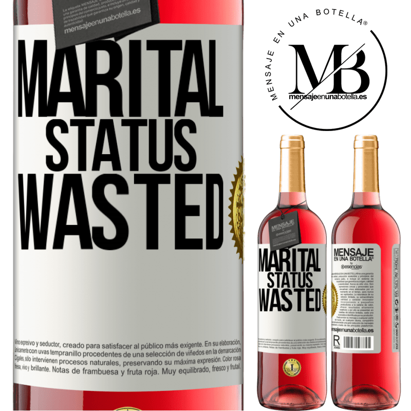24,95 € Free Shipping | Rosé Wine ROSÉ Edition Marital status: wasted White Label. Customizable label Young wine Harvest 2021 Tempranillo