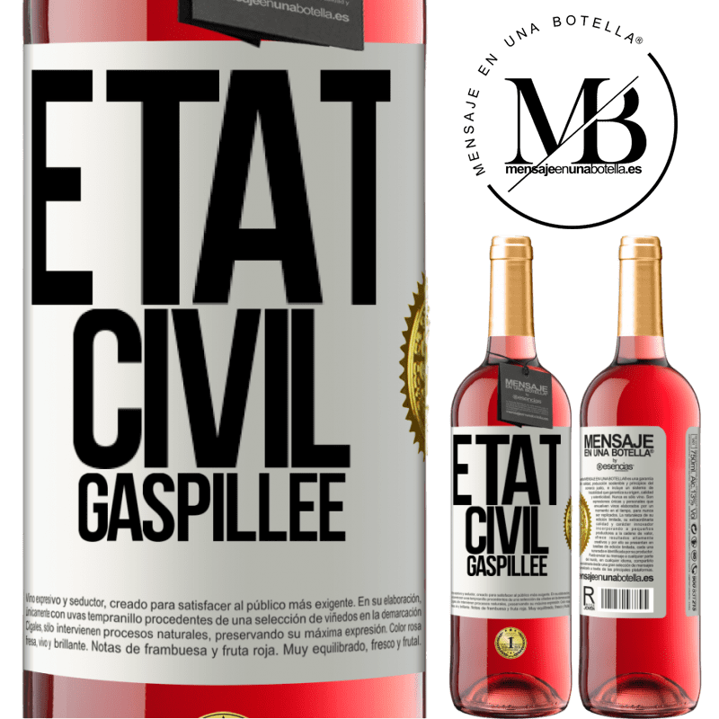 29,95 € Envoi gratuit | Vin rosé Édition ROSÉ État civil: gaspillée Étiquette Blanche. Étiquette personnalisable Vin jeune Récolte 2023 Tempranillo