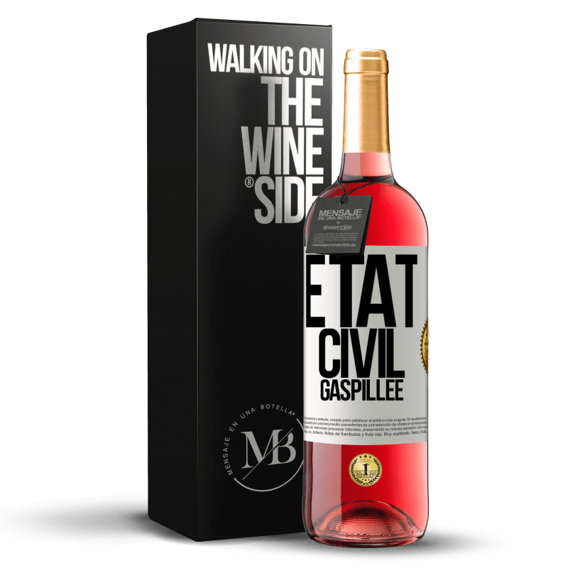 29,95 € Envoi gratuit | Vin rosé Édition ROSÉ État civil: gaspillée Étiquette Blanche. Étiquette personnalisable Vin jeune Récolte 2024 Tempranillo