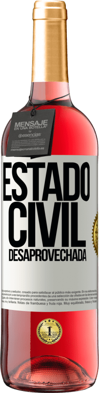 29,95 € | Vino Rosado Edición ROSÉ Estado civil: desaprovechada Etiqueta Blanca. Etiqueta personalizable Vino joven Cosecha 2025 Tempranillo