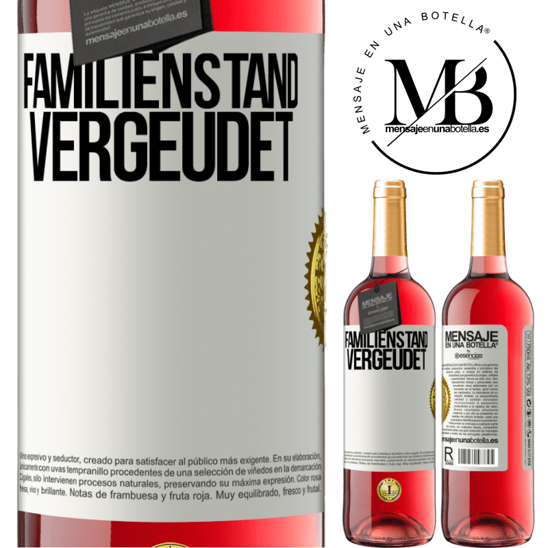 29,95 € Kostenloser Versand | Roséwein ROSÉ Ausgabe Familienstand: vergeudet Weißes Etikett. Anpassbares Etikett Junger Wein Ernte 2023 Tempranillo