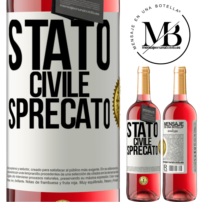 29,95 € Spedizione Gratuita | Vino rosato Edizione ROSÉ Stato civile: sprecato Etichetta Bianca. Etichetta personalizzabile Vino giovane Raccogliere 2023 Tempranillo