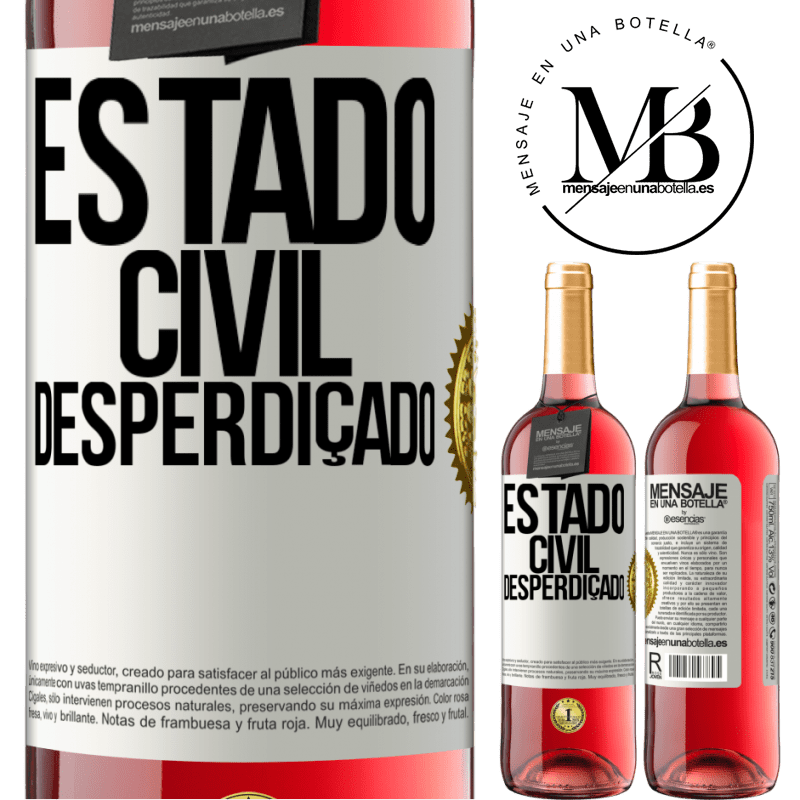 29,95 € Envio grátis | Vinho rosé Edição ROSÉ Estado civil: desperdiçado Etiqueta Branca. Etiqueta personalizável Vinho jovem Colheita 2023 Tempranillo