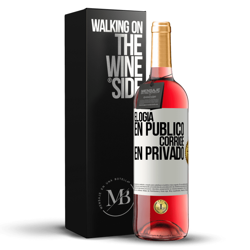 24,95 € Envoi gratuit | Vin rosé Édition ROSÉ Louange en public, correcte en privé Étiquette Blanche. Étiquette personnalisable Vin jeune Récolte 2021 Tempranillo