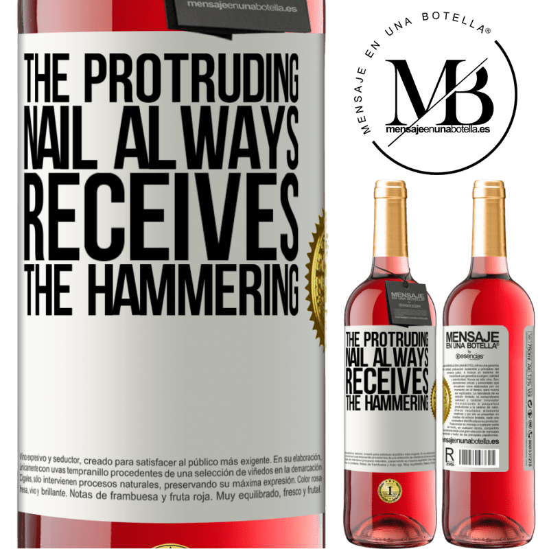 29,95 € Free Shipping | Rosé Wine ROSÉ Edition The protruding nail always receives the hammering White Label. Customizable label Young wine Harvest 2021 Tempranillo