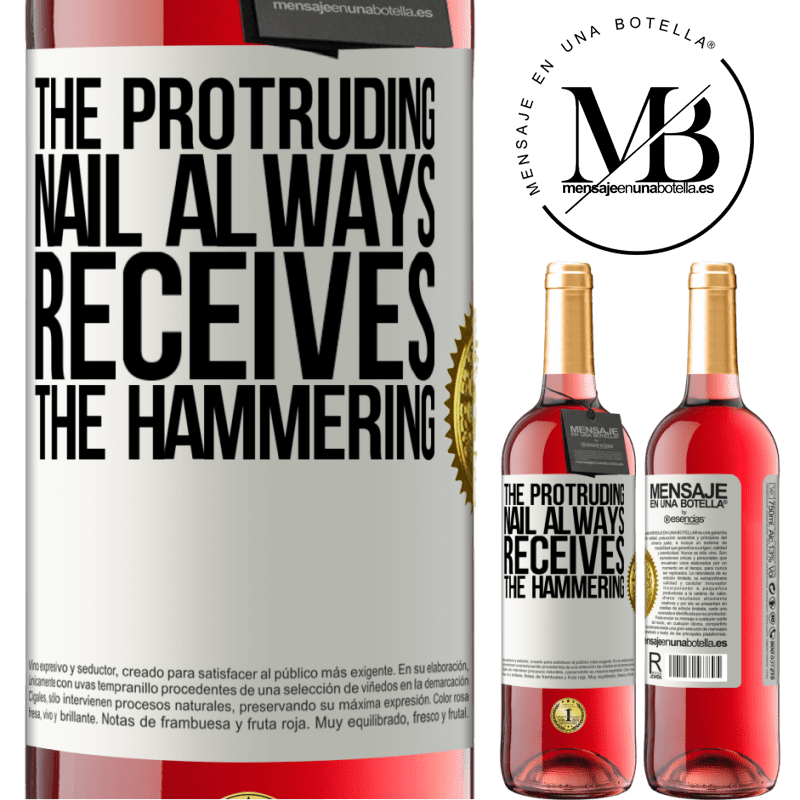 29,95 € Free Shipping | Rosé Wine ROSÉ Edition The protruding nail always receives the hammering White Label. Customizable label Young wine Harvest 2022 Tempranillo