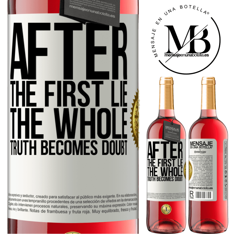 29,95 € Free Shipping | Rosé Wine ROSÉ Edition After the first lie, the whole truth becomes doubt White Label. Customizable label Young wine Harvest 2021 Tempranillo