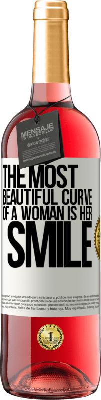 29,95 € Free Shipping | Rosé Wine ROSÉ Edition The most beautiful curve of a woman is her smile White Label. Customizable label Young wine Harvest 2023 Tempranillo