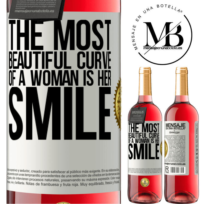 29,95 € Free Shipping | Rosé Wine ROSÉ Edition The most beautiful curve of a woman is her smile White Label. Customizable label Young wine Harvest 2025 Tempranillo