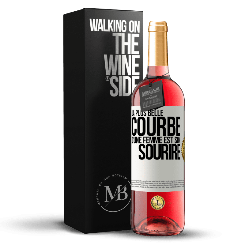 29,95 € Envoi gratuit | Vin rosé Édition ROSÉ La plus belle courbe d'une femme est son sourire Étiquette Blanche. Étiquette personnalisable Vin jeune Récolte 2024 Tempranillo