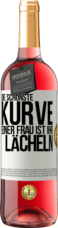 29,95 € Kostenloser Versand | Roséwein ROSÉ Ausgabe Die schönste Kurve einer Frau ist ihr Lächeln Weißes Etikett. Anpassbares Etikett Junger Wein Ernte 2025 Tempranillo