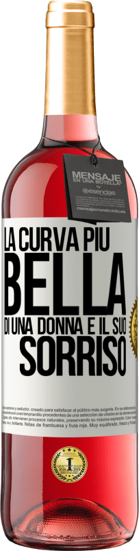 29,95 € | Vino rosato Edizione ROSÉ La curva più bella di una donna è il suo sorriso Etichetta Bianca. Etichetta personalizzabile Vino giovane Raccogliere 2024 Tempranillo