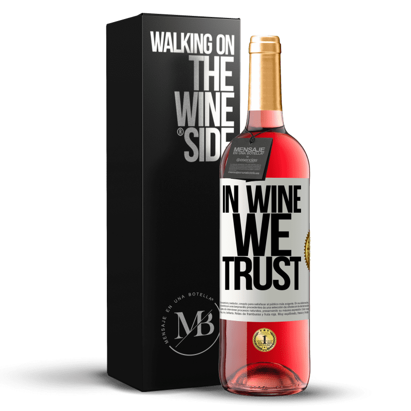 24,95 € Kostenloser Versand | Roséwein ROSÉ Ausgabe in wine we trust Weißes Etikett. Anpassbares Etikett Junger Wein Ernte 2021 Tempranillo