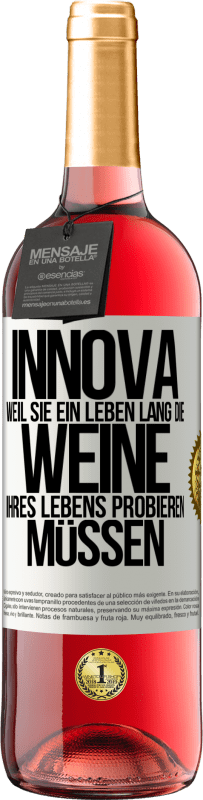 29,95 € | Roséwein ROSÉ Ausgabe Innova, weil Sie ein Leben lang die Weine Ihres Lebens probieren müssen Weißes Etikett. Anpassbares Etikett Junger Wein Ernte 2024 Tempranillo