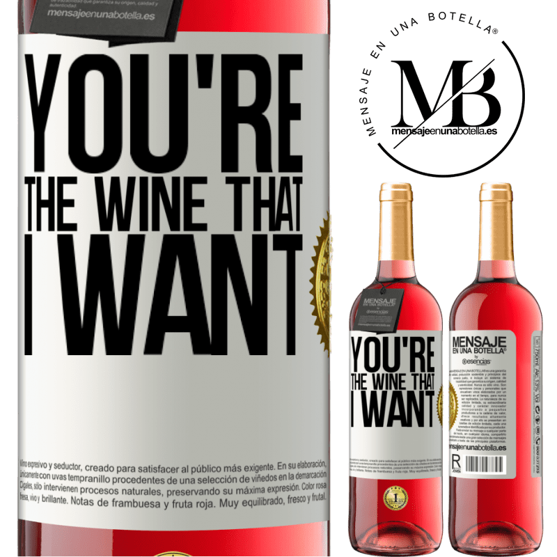 29,95 € Spedizione Gratuita | Vino rosato Edizione ROSÉ You're the wine that I want Etichetta Bianca. Etichetta personalizzabile Vino giovane Raccogliere 2024 Tempranillo