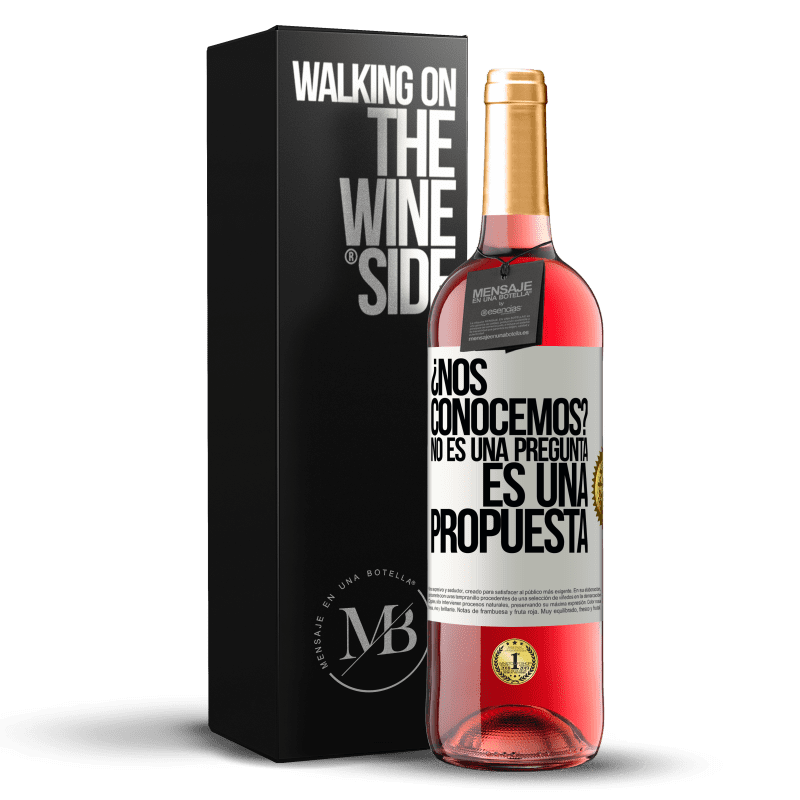29,95 € Envoi gratuit | Vin rosé Édition ROSÉ ¿Nous connaissons? Ce n'est pas une question, c'est une proposition Étiquette Blanche. Étiquette personnalisable Vin jeune Récolte 2022 Tempranillo