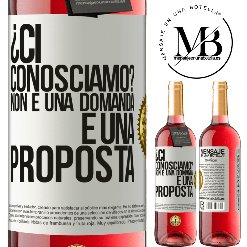 29,95 € Spedizione Gratuita | Vino rosato Edizione ROSÉ ¿Ci conosciamo? Non è una domanda, è una proposta Etichetta Bianca. Etichetta personalizzabile Vino giovane Raccogliere 2024 Tempranillo