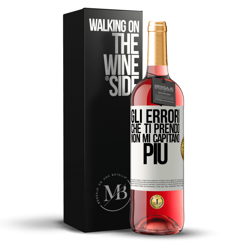 29,95 € Spedizione Gratuita | Vino rosato Edizione ROSÉ Gli errori che ti prendo non mi capitano più Etichetta Bianca. Etichetta personalizzabile Vino giovane Raccogliere 2025 Tempranillo