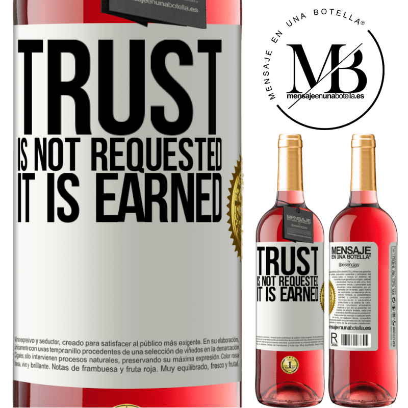29,95 € Free Shipping | Rosé Wine ROSÉ Edition Trust is not requested, it is earned White Label. Customizable label Young wine Harvest 2022 Tempranillo