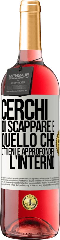 Spedizione Gratuita | Vino rosato Edizione ROSÉ Cerchi di scappare e quello che ottieni è approfondire l'interno Etichetta Bianca. Etichetta personalizzabile Vino giovane Raccogliere 2023 Tempranillo