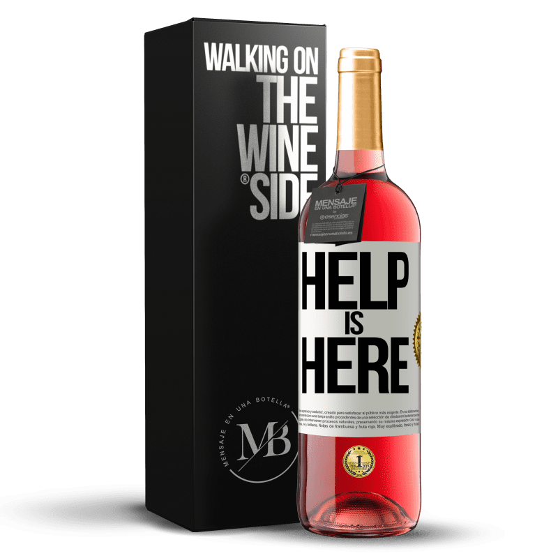 29,95 € 免费送货 | 桃红葡萄酒 ROSÉ版 Help is Here 白标. 可自定义的标签 青年酒 收成 2024 Tempranillo