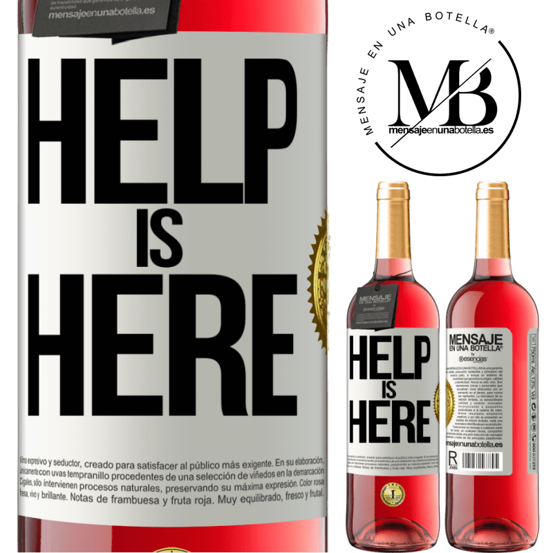 29,95 € Envío gratis | Vino Rosado Edición ROSÉ Help is Here Etiqueta Blanca. Etiqueta personalizable Vino joven Cosecha 2024 Tempranillo