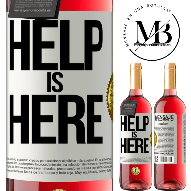 29,95 € Envio grátis | Vinho rosé Edição ROSÉ Help is Here Etiqueta Branca. Etiqueta personalizável Vinho jovem Colheita 2024 Tempranillo
