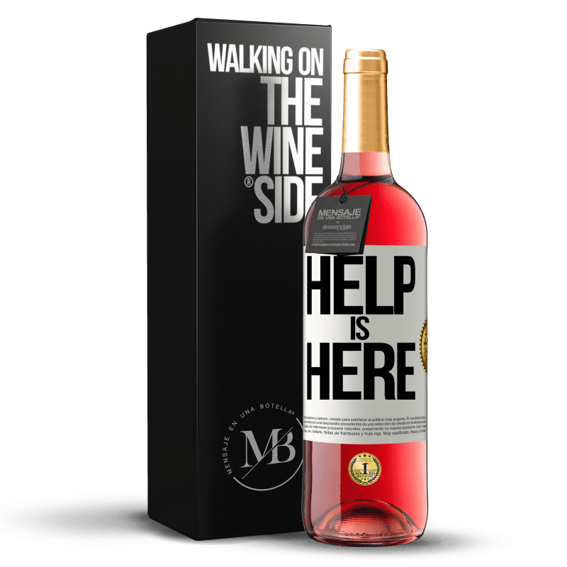 29,95 € Envio grátis | Vinho rosé Edição ROSÉ Help is Here Etiqueta Branca. Etiqueta personalizável Vinho jovem Colheita 2025 Tempranillo